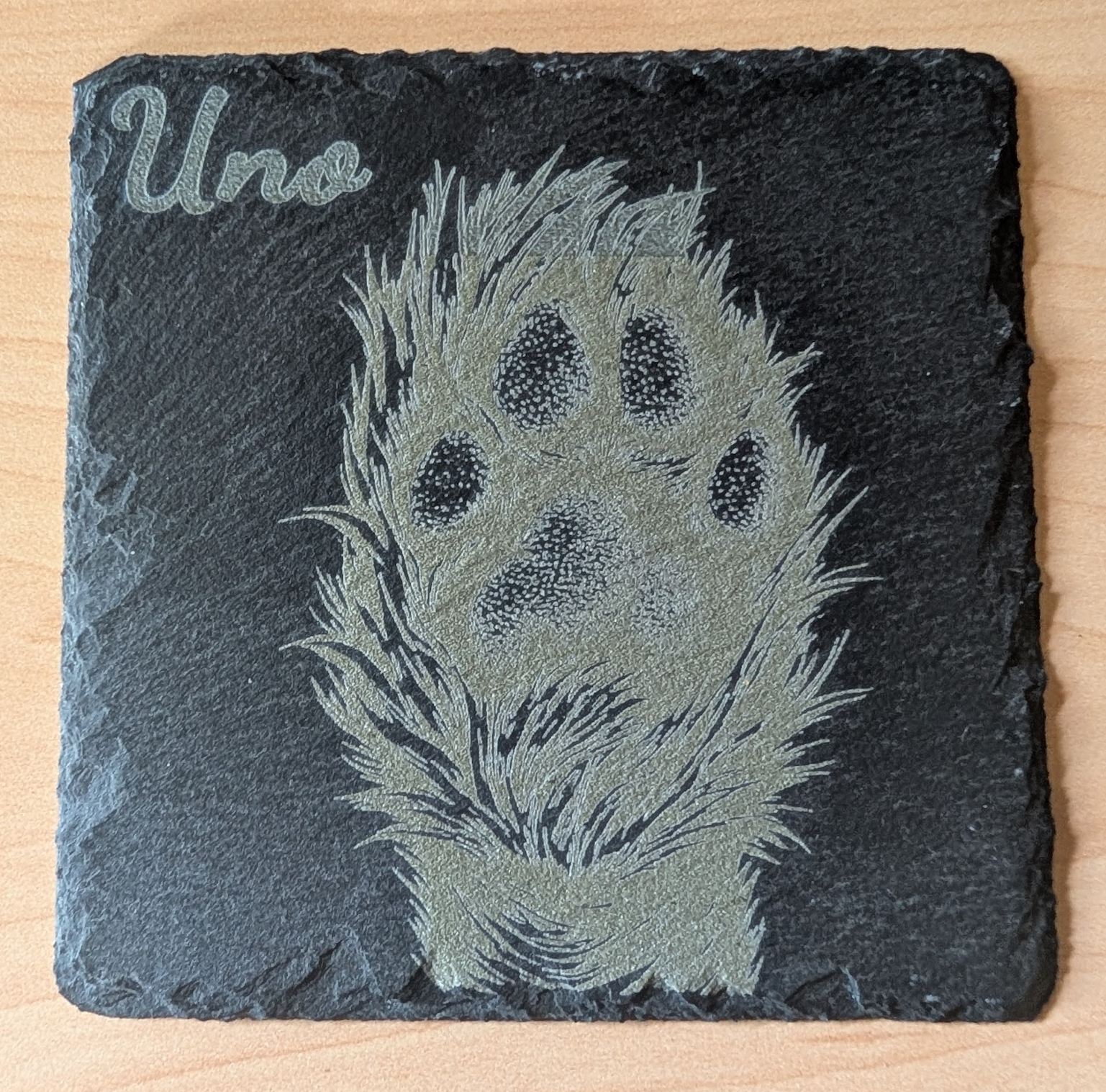 Example of an overcooked engraving — too much power or too slow